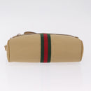 GUCCI Web Sherry Line Shoulder Bag Canvas Beige Gold Tone 010 378 Auth bs37760-11