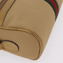 GUCCI Web Sherry Line Shoulder Bag Canvas Beige Gold Tone 010 378 Auth bs37760-12