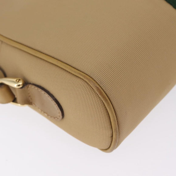 GUCCI Web Sherry Line Shoulder Bag Canvas Beige Gold Tone 010 378 Auth bs37760