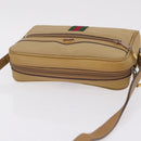GUCCI Web Sherry Line Shoulder Bag Canvas Beige Gold Tone 010 378 Auth bs37760-6