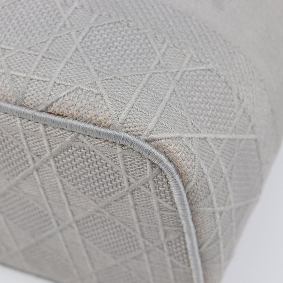 Christian Dior D-Lite Vanity Cosmetic Pouch Canvas Gray Silver Auth bs37762