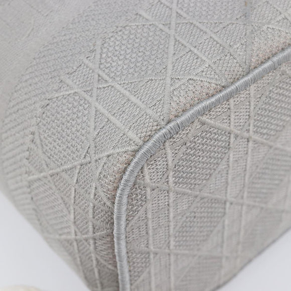 Christian Dior D-Lite Vanity Cosmetic Pouch Canvas Gray Silver Auth bs37762