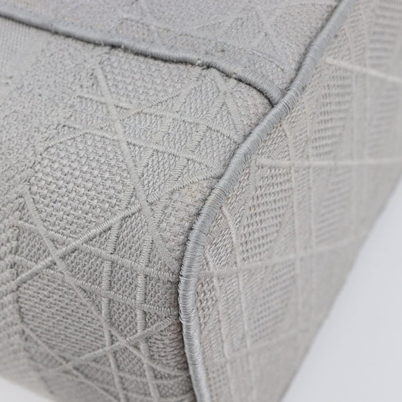 Christian Dior D-Lite Vanity Cosmetic Pouch Canvas Gray Silver Auth bs37762