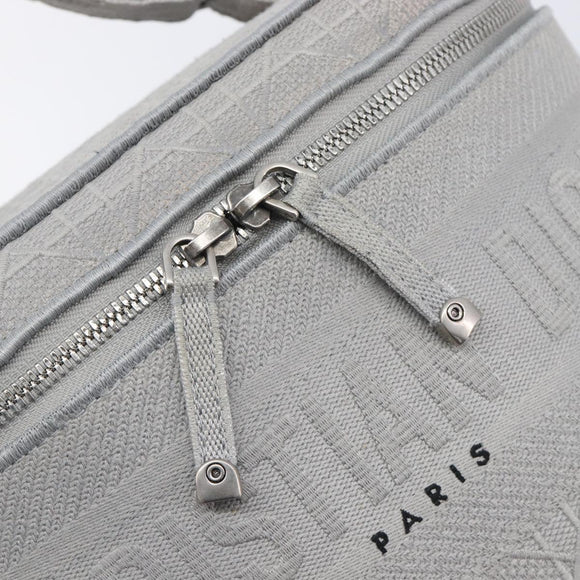 Christian Dior D-Lite Vanity Cosmetic Pouch Canvas Gray Silver Auth bs37762