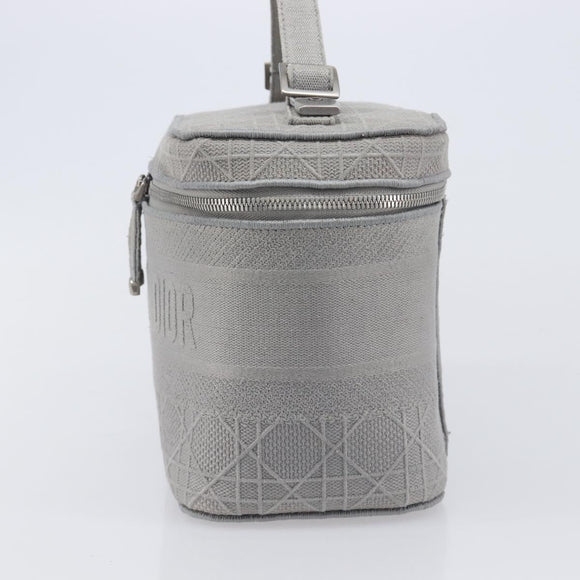 Christian Dior D-Lite Vanity Cosmetic Pouch Canvas Gray Silver Auth bs37762