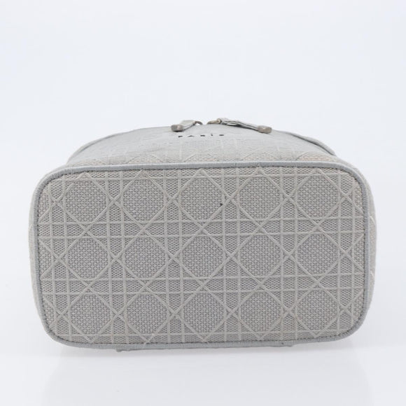 Christian Dior D-Lite Vanity Cosmetic Pouch Canvas Gray Silver Auth bs37762
