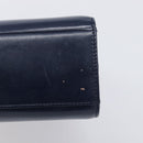 GIVENCHY Hand Bag Leather Navy Gold Tone Auth bs37763-10