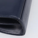 GIVENCHY Hand Bag Leather Navy Gold Tone Auth bs37763-14