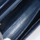 GIVENCHY Hand Bag Leather Navy Gold Tone Auth bs37763-19