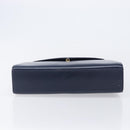 GIVENCHY Hand Bag Leather Navy Gold Tone Auth bs37763-9