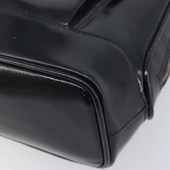 GUCCI Shoulder Bag Patent Black Gold Tone 001 118 1650 Auth bs37764