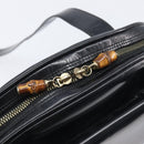 GUCCI Shoulder Bag Patent Black Gold Tone 001 118 1650 Auth bs37764-14