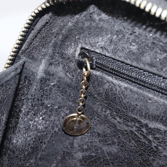 GUCCI Shoulder Bag Patent Black Gold Tone 001 118 1650 Auth bs37764