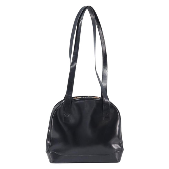 GUCCI Shoulder Bag Patent Black Gold Tone 001 118 1650 Auth bs37764