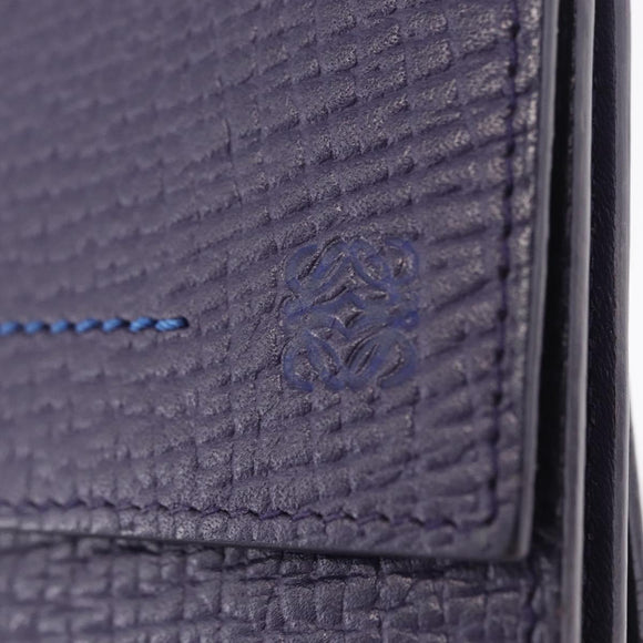LOEWE Bifold Wallet Leather Purple Auth bs37765
