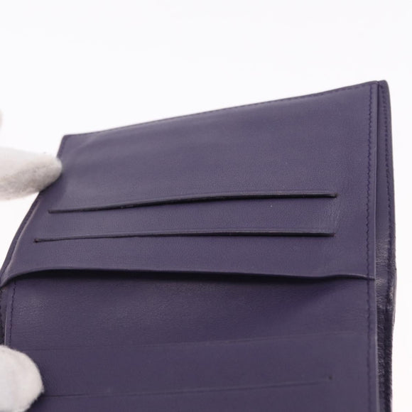 LOEWE Bifold Wallet Leather Purple Auth bs37765