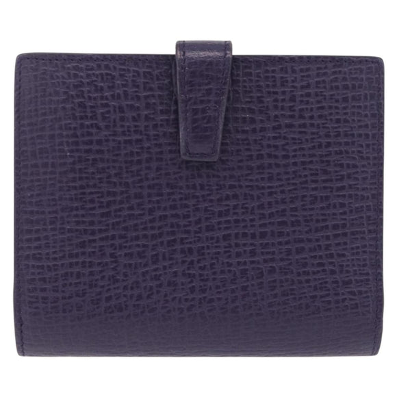 LOEWE Bifold Wallet Leather Purple Auth bs37765