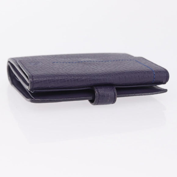 LOEWE Bifold Wallet Leather Purple Auth bs37765