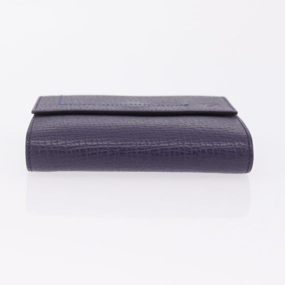 LOEWE Bifold Wallet Leather Purple Auth bs37765