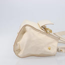 VERSACE Hand Bag Leather 2way White Gold Tone Auth bs37766-4