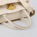 VERSACE Hand Bag Leather 2way White Gold Tone Auth bs37766-7