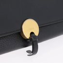Chloe Indie Long Wallet Leather Black Gold Tone Auth bs37767-13