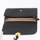 Chloe Indie Long Wallet Leather Black Gold Tone Auth bs37767-14