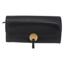 Chloe Indie Long Wallet Leather Black Gold Tone Auth bs37767-2