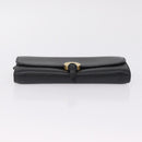Chloe Indie Long Wallet Leather Black Gold Tone Auth bs37767-7