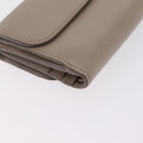 Chloe C Trifold Wallet Leather Beige Gold Tone Auth bs37768A-10