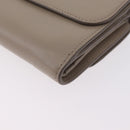 Chloe C Trifold Wallet Leather Beige Gold Tone Auth bs37768A-11