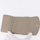 Chloe C Trifold Wallet Leather Beige Gold Tone Auth bs37768A-13