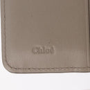 Chloe C Trifold Wallet Leather Beige Gold Tone Auth bs37768A-14