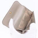 Chloe C Trifold Wallet Leather Beige Gold Tone Auth bs37768A-18