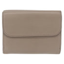 Chloe C Trifold Wallet Leather Beige Gold Tone Auth bs37768A-3