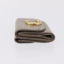 Chloe C Trifold Wallet Leather Beige Gold Tone Auth bs37768A-5