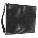 Christian Louboutin Clutch Bag Leather Black Silver Auth bs37769-1