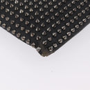 Christian Louboutin Clutch Bag Leather Black Silver Auth bs37769-10