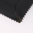Christian Louboutin Clutch Bag Leather Black Silver Auth bs37769-13