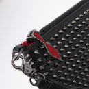 Christian Louboutin Clutch Bag Leather Black Silver Auth bs37769-15