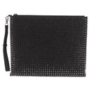 Christian Louboutin Clutch Bag Leather Black Silver Auth bs37769-2