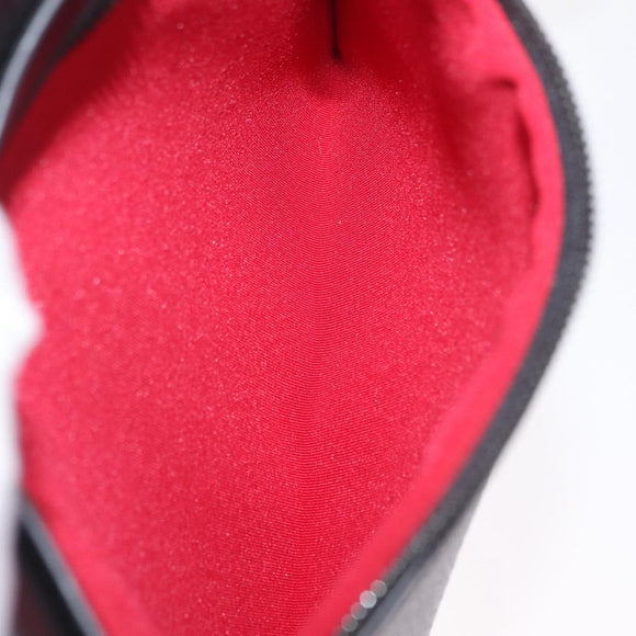 Christian Louboutin Clutch Bag Leather Black Silver Auth bs37769