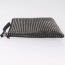 Christian Louboutin Clutch Bag Leather Black Silver Auth bs37769-5