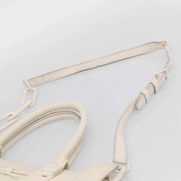 LOUIS VUITTON Taurillon Clemence Monogram Sac Plat White M53265 LV Auth bs37772