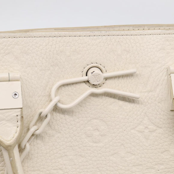 LOUIS VUITTON Taurillon Clemence Monogram Sac Plat White M53265 LV Auth bs37772