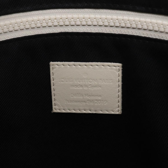LOUIS VUITTON Taurillon Clemence Monogram Sac Plat White M53265 LV Auth bs37772