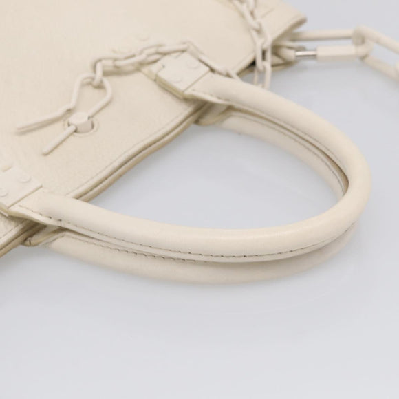 LOUIS VUITTON Taurillon Clemence Monogram Sac Plat White M53265 LV Auth bs37772