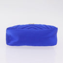 Stella McCartney Stella Star Chain Shoulder Bag Satin Blue Gold Auth bs37773A-10
