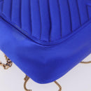 Stella McCartney Stella Star Chain Shoulder Bag Satin Blue Gold Auth bs37773A-13