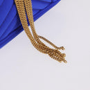 Stella McCartney Stella Star Chain Shoulder Bag Satin Blue Gold Auth bs37773A-16